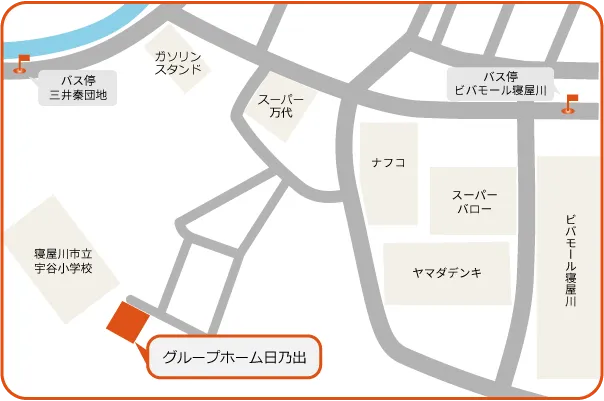 グループホーム日乃出の周辺イラストマップ